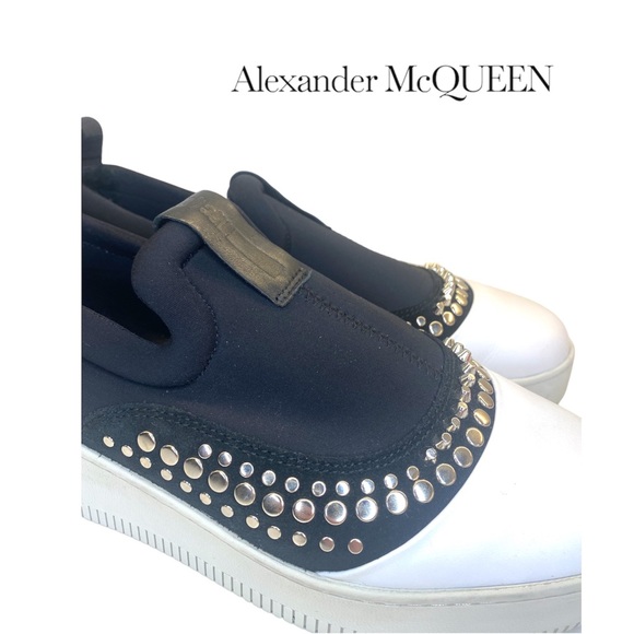 McQ by Alexander McQueen Loafers Slippers Studded Slip-Ons Size EU 39 AU 8 + bag - Picture 10 of 14